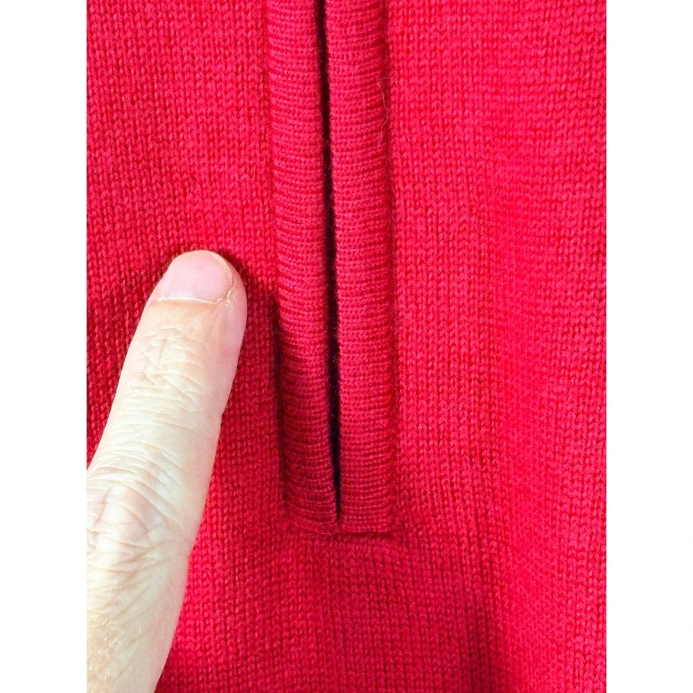 Turnbury Mens Sweater 1/4 Zip / V-Neck Green Red Brown Merino Wool L Lot 3 NICE